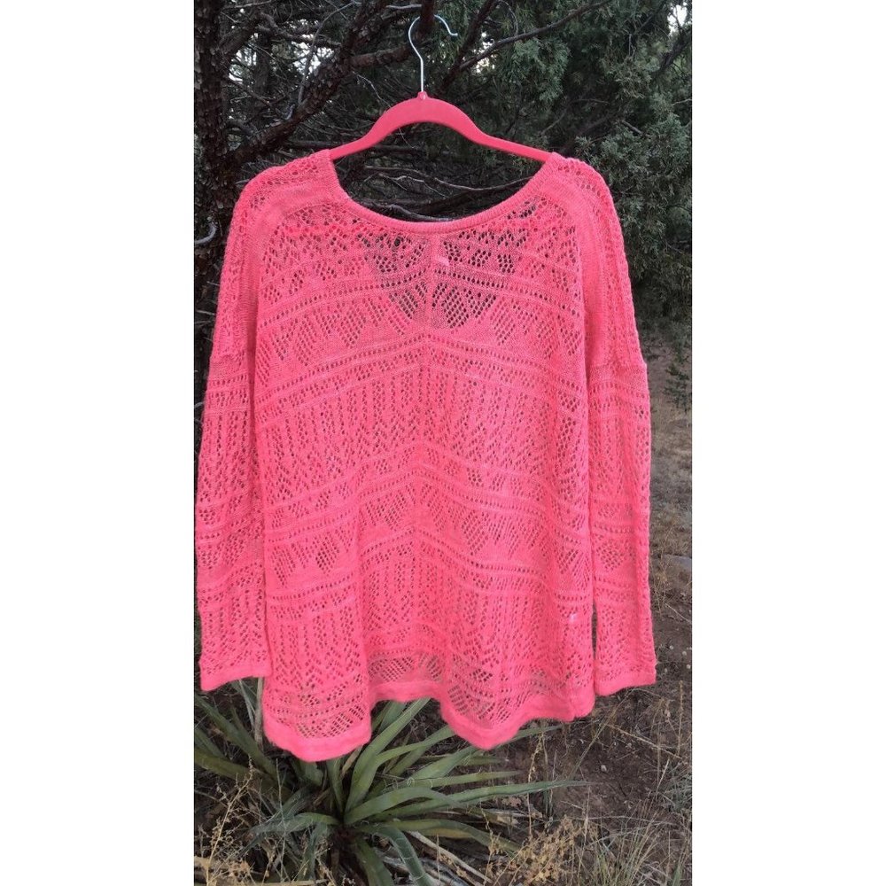FREE PEOPLE TOP Sweater Sheer Pink - Picture 2 of 2